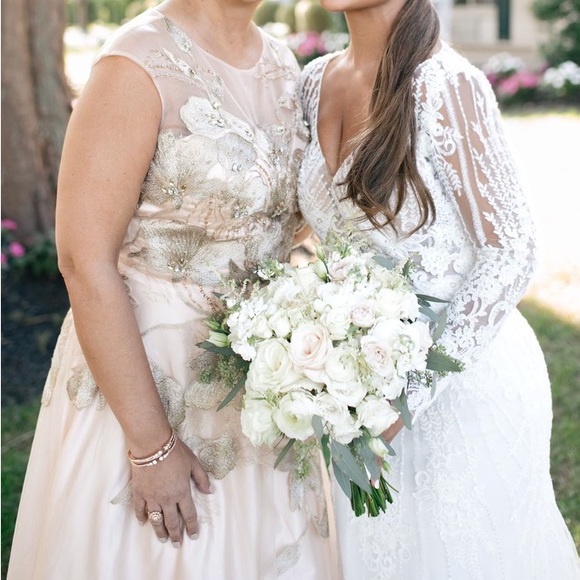 Beautiful Champagne Embroidered Mother of The Bride Evening Dress - Picture 6 of 7